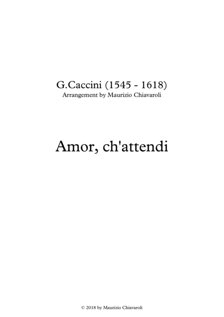 Amor Ch Attendi Sheet Music