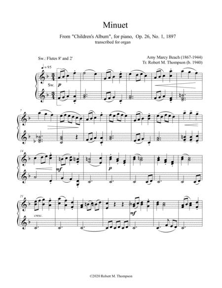 Free Sheet Music Amy Beach Minuet From Children Album