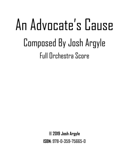 An Advocates Cause Sheet Music