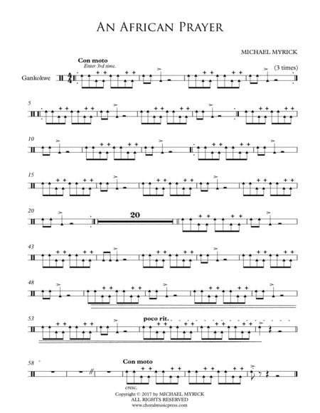 An African Prayer Instrument Parts Sheet Music