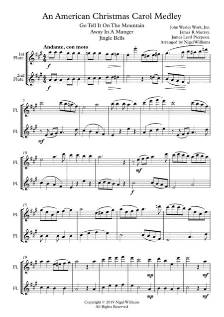 An American Christmas Carol Medley For Flute Duet Sheet Music