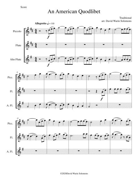 An American Quodlibet For Piccolo Flute And Alto Flute Sheet Music