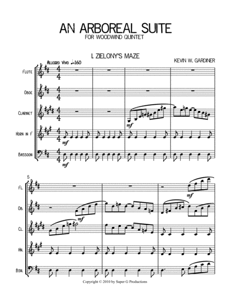 Free Sheet Music An Arboreal Suite