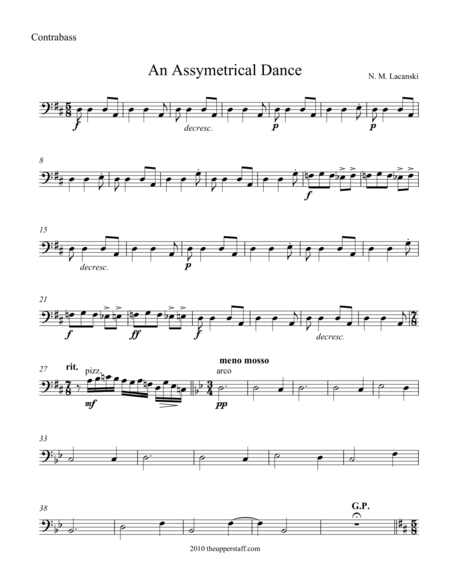 An Assymetrical Dance Sheet Music