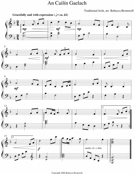 An Cailn Gaelach Sheet Music