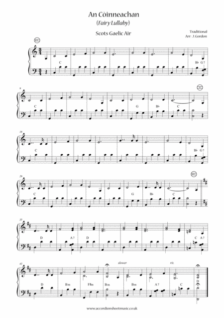 An Cinneachan Fairy Lullaby Sheet Music