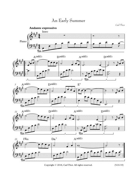 An Early Summer Sheet Music