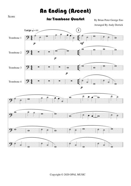 An Ending Ascent For Trombone Quartet Choir Sheet Music