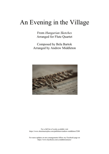 An Evening In The Village Arranged For Flute Quartet Sheet Music