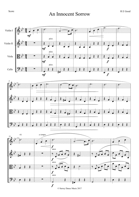 Free Sheet Music An Innocent Sorrow