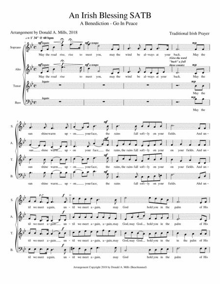 An Irish Blessing Satb Sheet Music