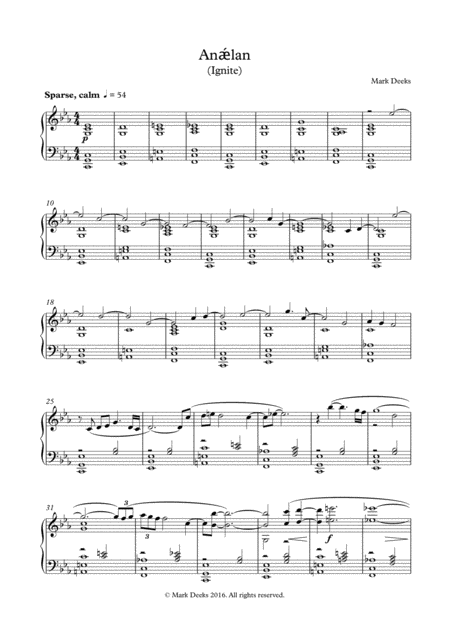 An Lan Piano Solo Sheet Music