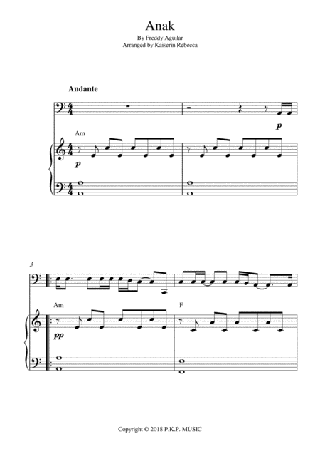 Free Sheet Music Anak Bassoon Solo And Piano Accompaniment