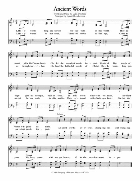 Ancient Words Hymn Style Edition Sheet Music