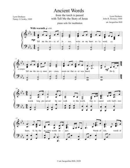 Ancient Words With Tell Me The Story Of Jesus Piano Solo For Meditation Sheet Music