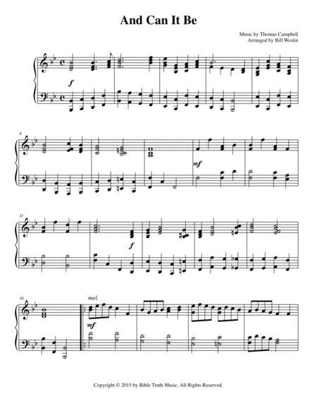 Free Sheet Music And Can It Be