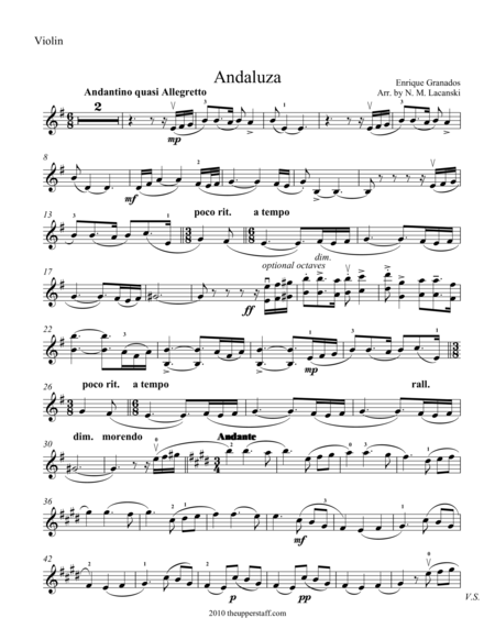 Free Sheet Music Andaluza