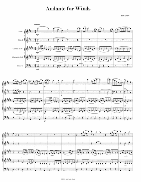 Andante For Winds Sheet Music