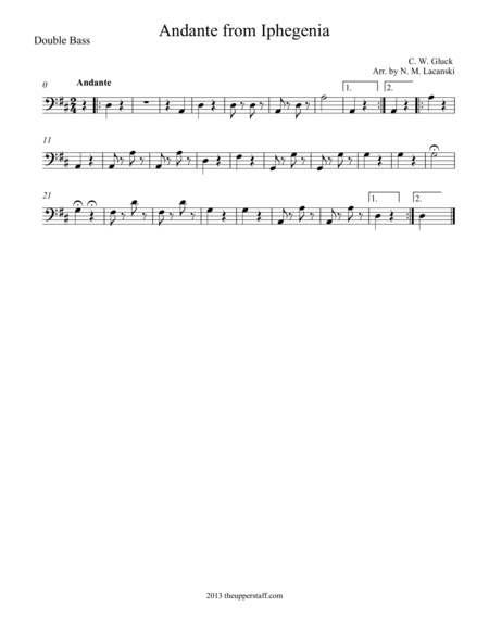 Andante From Iphegenia Sheet Music