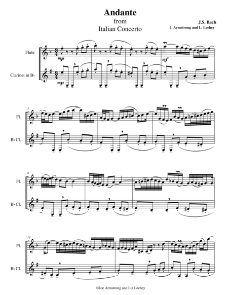 Andante From Italian Concerto Sheet Music