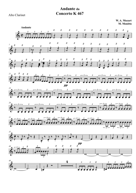 Andante From Piano Concerto K 467 Sheet Music