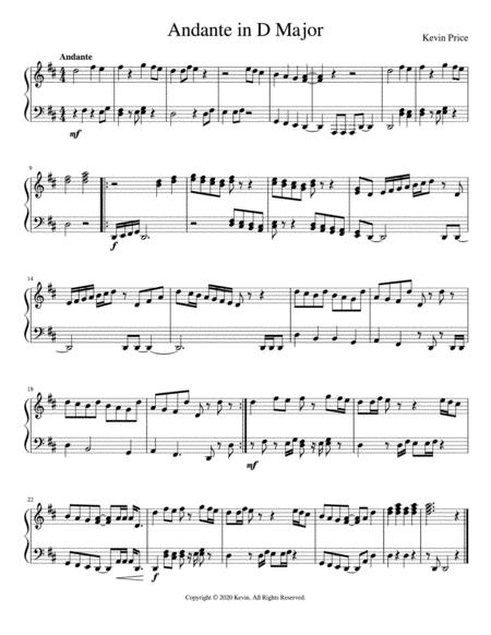 Free Sheet Music Andante In D Major