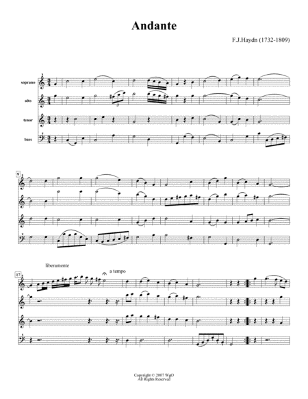 Free Sheet Music Andante