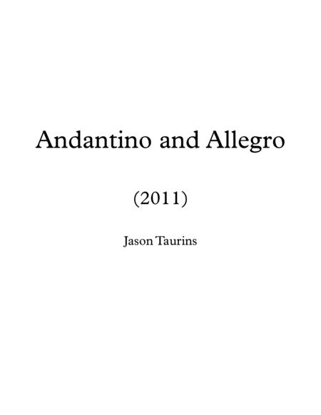 Free Sheet Music Andantino And Allegro