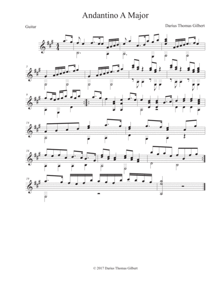 Free Sheet Music Andantino In A Major