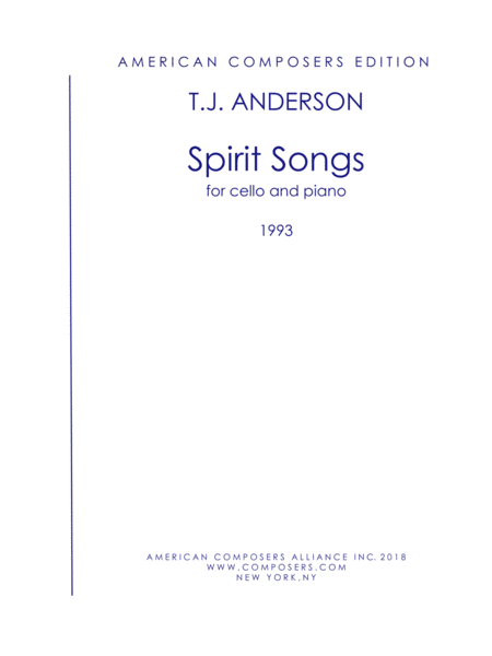 Anderson Spirit Songs Sheet Music
