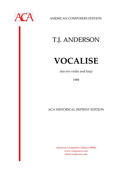 Anderson Vocalise Sheet Music