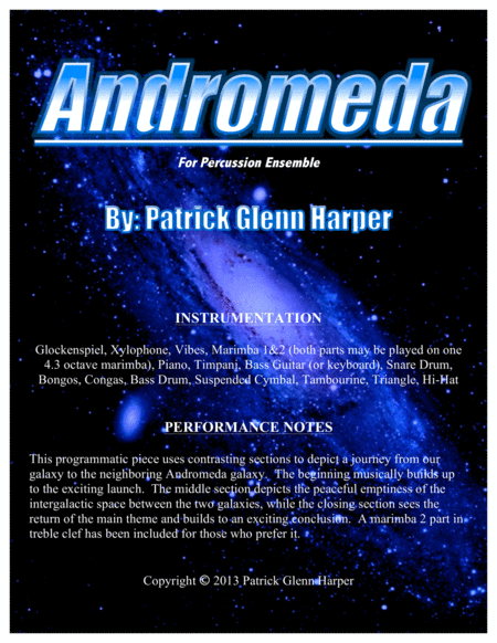 Andromeda For Percussion Ensemble Sheet Music