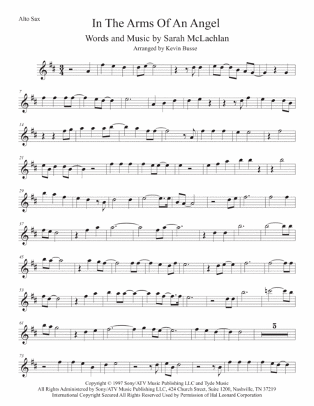 Free Sheet Music Angel Alto Sax