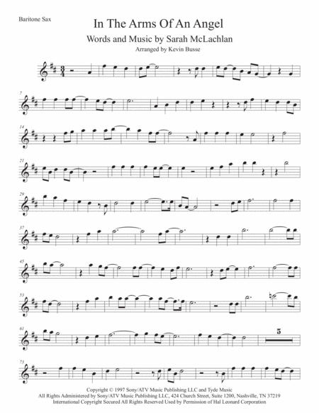 Free Sheet Music Angel Bari Sax