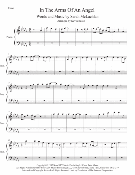 Free Sheet Music Angel Original Key Piano