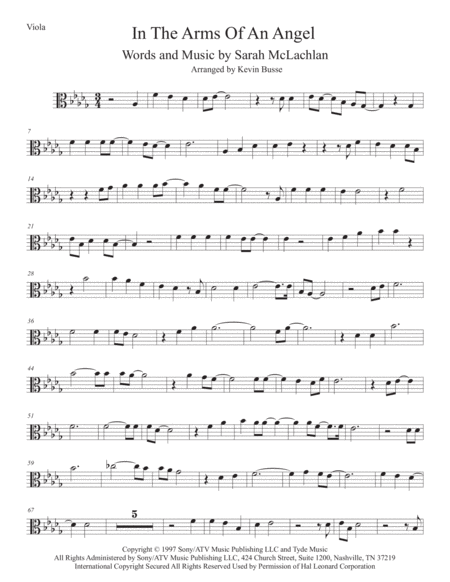 Angel Original Key Viola Sheet Music