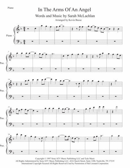 Angel Piano Sheet Music