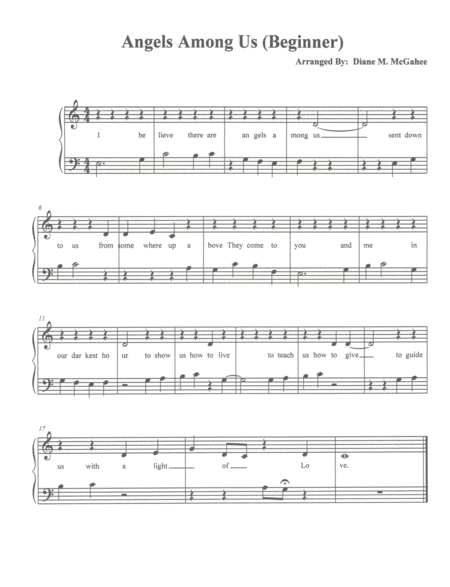 Angels Among Us Beginner Sheet Music