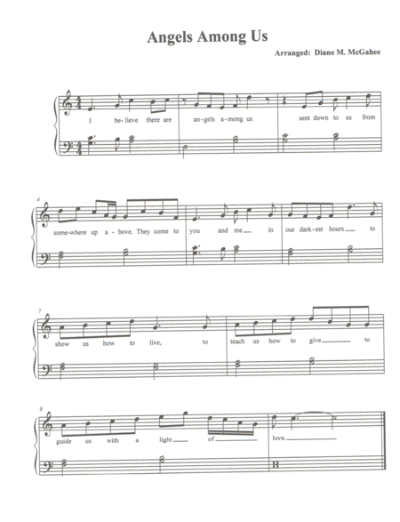 Free Sheet Music Angels Among Us Level 1b