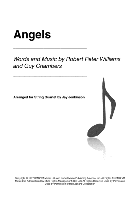 Angels For String Quartet Sheet Music