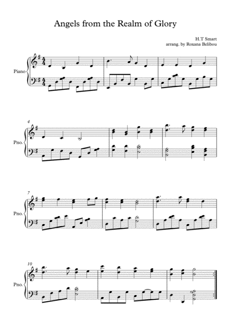 Angels From The Realm Of Glory Sheet Music