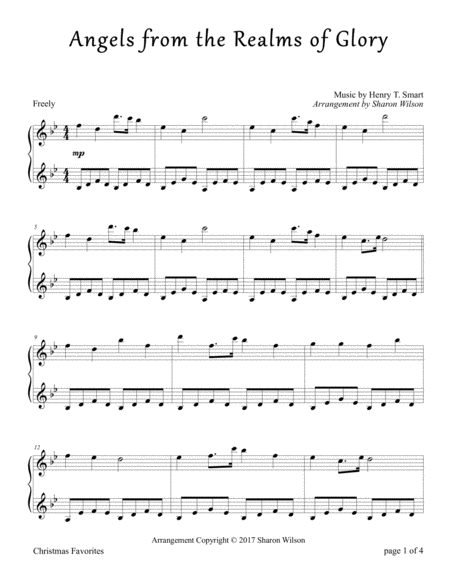 Angels From The Realms Of Glory Piano Solo Sheet Music