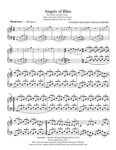 Free Sheet Music Angels Of Bliss