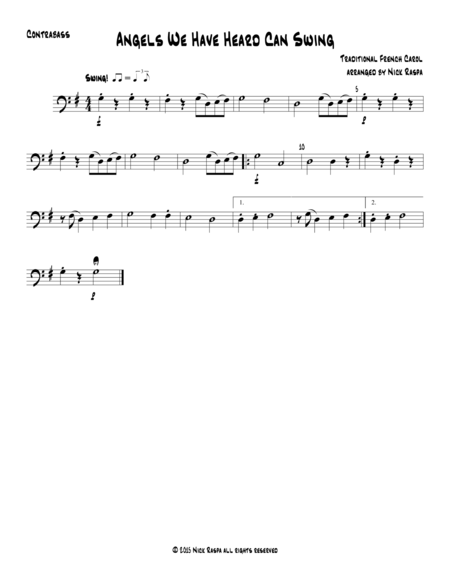 Angels We Have Heard Can Swing Double Bass Part Sheet Music