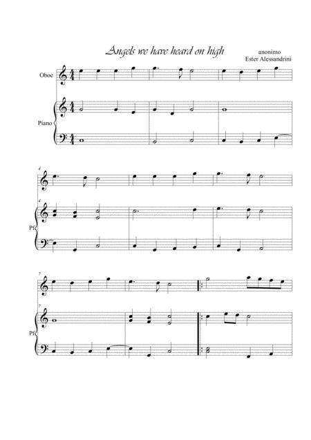 Free Sheet Music Angels We Have Heard On High Duo Oboe And Piano