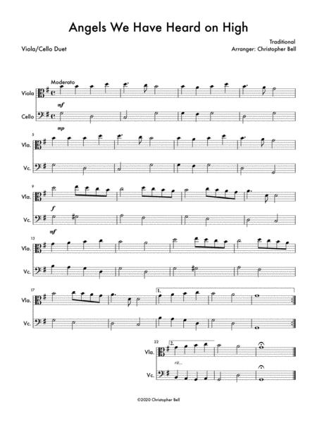 Angels We Have Heard On High Easy Viola Cello Duet Sheet Music