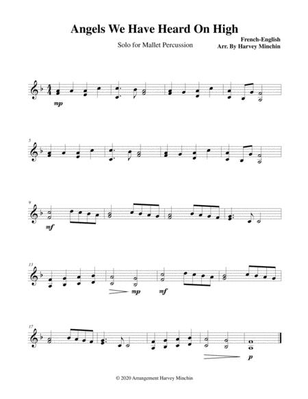 Free Sheet Music Angels We Have Heard On High For Solo Mallet Percussion