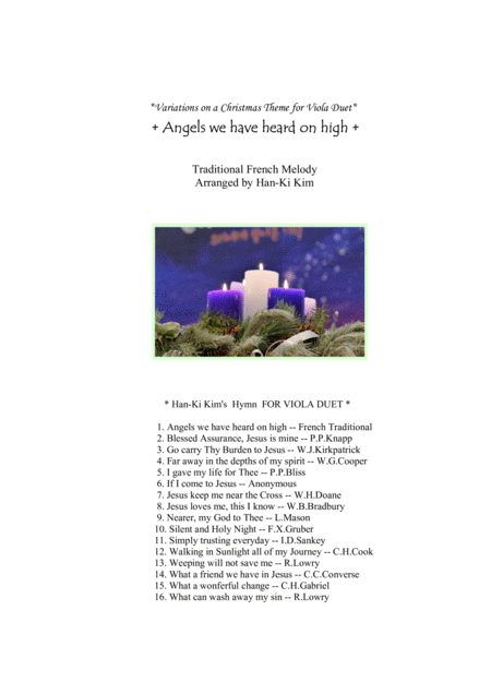 Free Sheet Music Angels We Have Heard On High For Viola Duet