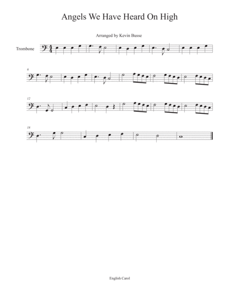 Angels We Have Heard On High Trombone Sheet Music