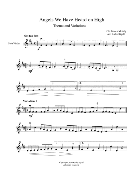 Angels We Have Heard Theme And Variations Sheet Music